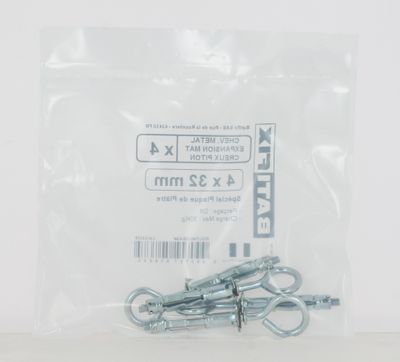 Chevilles métal expansion plaque de plâtre diamètre 4 x 32 mm avec pitons par 4 BATIFIX