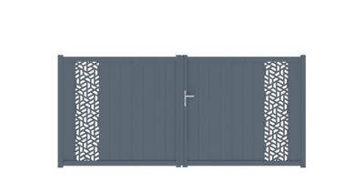 Portail battant aluminium THYEZ l.3,5 x H.1,60 m gris JARDIMAT