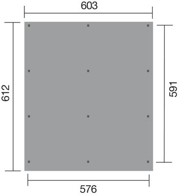 Carport double -  618 - 330 x 120 cm - toit en acier Livraison gratuite domicile WEKA