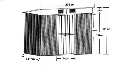 Abri de jardin en métal  avec toit monopente 3,12 m², Livraison à domicile incluse - HABRITA