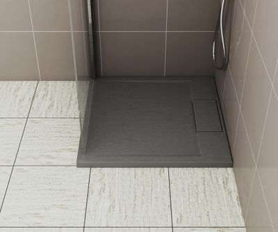 Receveur de douche 80x80 cm résine gris mat Island - OCEA