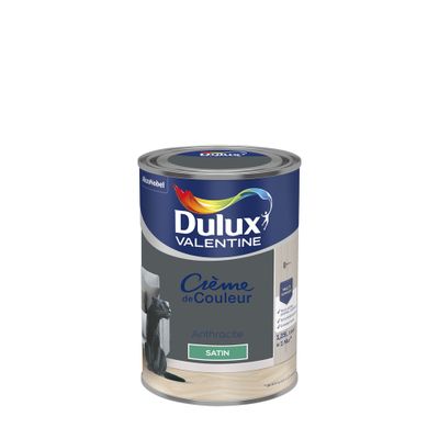 Peinture Crème de couleur Anthracite satin 1,25 L - DULUX VALENTINE