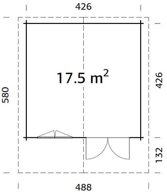 Chalet de jardin Britta bois naturel ép.40 mm - 28,3 m² hors-tout - Livraison à domicile incluse - PALMAKO