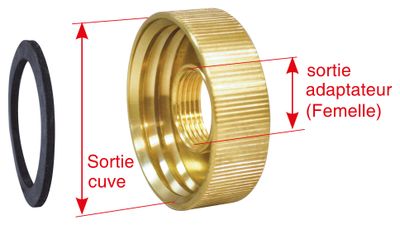 Adaptateur de cuve 1000L diamètre 60mm - BOUTTE