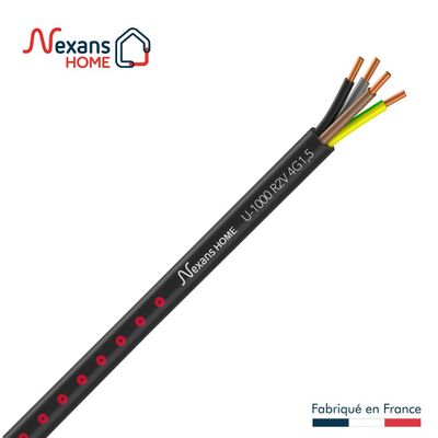 Câble électrique U1000 R2V 4G1,5 mm² rigide intérieur/extérieur 50 m - NEXANS