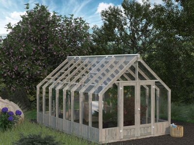 Serre de jardin Palmako Emilia - Bois autoclave & verre trempé - 13,8 m², Livraison à domicile incluse - PALMAKO