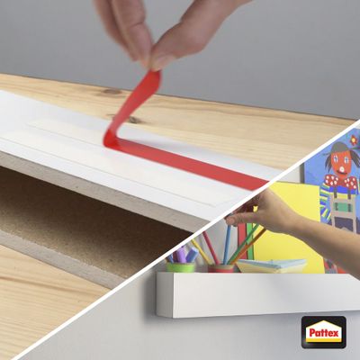 Adhésif Fixation Ni clous ni vis Double Face 120kg 1.5m x 19 mm PATTEX