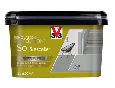 Peinture de rénovation sol et escalier finition satinée titane 2 L - V33