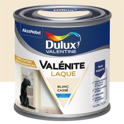 Peinture Boiseries Laque Acrylique Valénite Blanc Cassé Mat 125 mL- DULUX VALENTINE