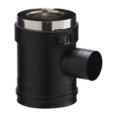 Elément droit de prise d'air à 90 degrés diamètre 80/130 mm PGI noir POUJOULAT