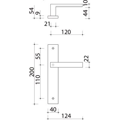 Poignées de porte Loft noir mat sans trou ALPERTEC