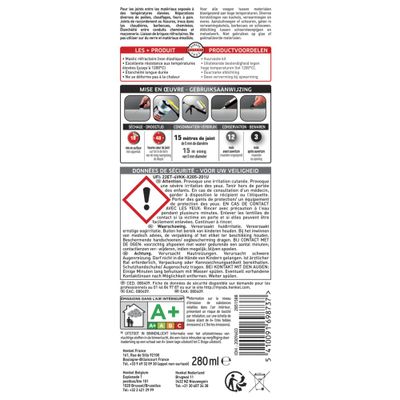 Mastic Spécial Matériaux Haute Température Noir 280 ml RUBSON