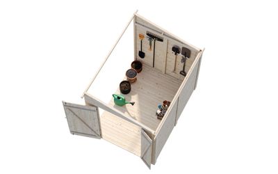 Abri de jardin bois Bois Naturel  Mia 3,6m2 Livraison à domicile incluse