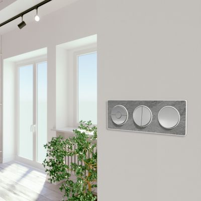 Double Interrupteur va-et-vient aluminium - Odace 2011 SCHNEIDER ELECTRIC