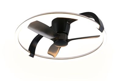 Ventilateur de plafond design avec lumière LED multicolore + télécommande Noir Ø90cm - Stockholm REALITY