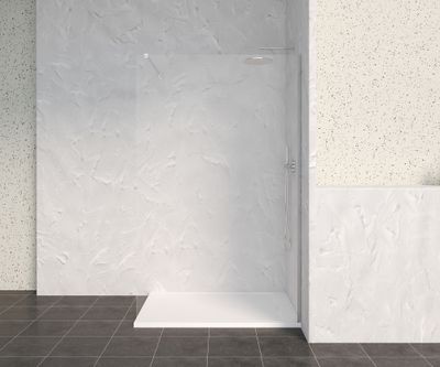 Paroi de douche à l'italienne 120x200 cm profilé chrome verre transparent 8 mm Signature - OCEA