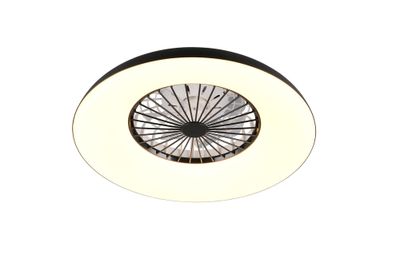 Ventilateur de plafond avec lumière LED multicolore + télécommande Noir Ø60cm - Svaerholt REALITY