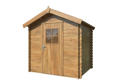 Abri de jardin en bois autoclave marron Pablo 1 - ép.19 mm - 4,2 m² hors-tout - WHITE WOOD