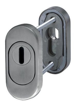 Rosaces de porte ovales de sécurité à cylindre acier mat ALPERTEC