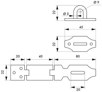 Porte cadenas acier 120 mm THIRARD