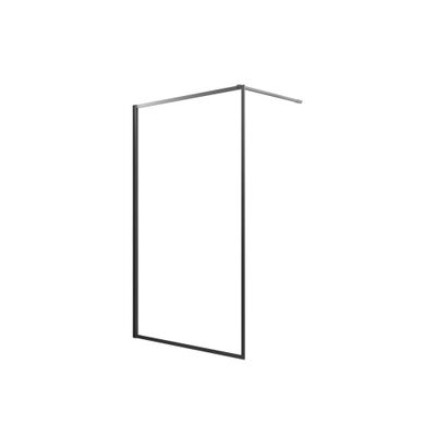 Paroi de douche à l'italienne 120x200 cm profilé gun metal verre transparent 6 mm Edge - AURLANE