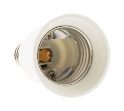 Adaptateur de douille électrique E14 vers E27 plastique blanc - ZENITECH