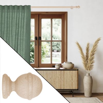 Embout déco pluton à visser en bois diam 35 mm Finition Bois brut - MOBOIS