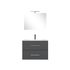 Meuble de salle de bains suspendu gris L 80 cm 2 tiroirs avec vasque et miroir Volta