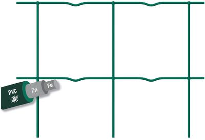 Grillage soudé 1 m x 20 m acier galvanisé vert maille 10 x 10 cm FRIGERIO