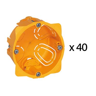 Boîtes d'encastrement Batibox 1 poste 67x40mm IP20 pour Matériaux creux par 40 - LEGRAND
