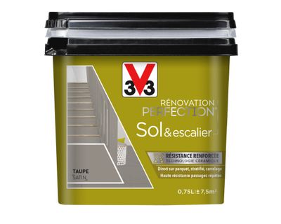Peinture de rénovation sol et escalier finition satinée taupe 0,75 L - V33
