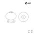 Bouton de meuble boule porcelaine acier gris diamètre 40 mm REI