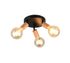 Plafonnier 3 spots E27 Lamego noir et bois 3x10W - REALITY