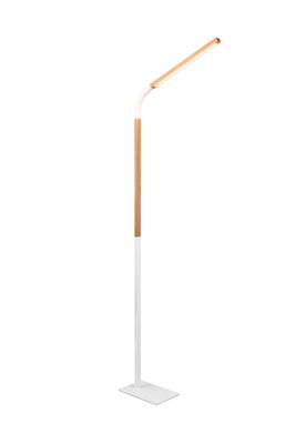 Lampadaire LED Norris blanc et bois 1400 lumens blanc chaud - TRIO