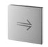 Plaque signalétique Fléche droite 120 x 120 mm inox brossé THIRARD