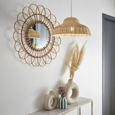 Suspension rotin naturel E27 Ø38 cm SAMENA - COREP