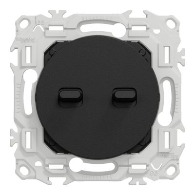 Double interrupteur va-et-vient ou poussoir à levier Odace 2025 noir - SCHNEIDER ELECTRIC