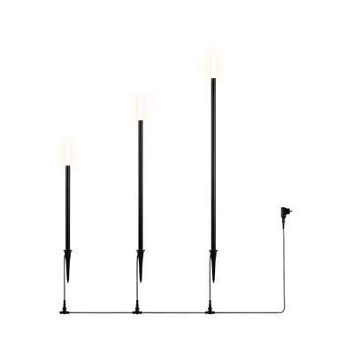 Bornes extérieur à piquer sur secteur 3 hauteurs LED blanc chaud  IP44 par 3 - Stick REALITY
