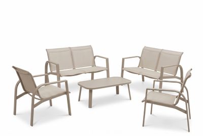 Salon de jardin EVA aluminium blanc 6 places - JARDILINE