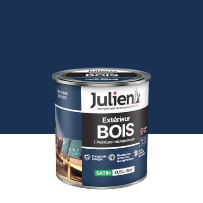 Peinture bois bleu cobalt RAL 5013 satin 0,5 L - JULIEN