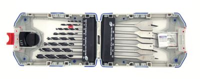 Mallette 15 pièces mèches bois + lampe frontale TIVOLY