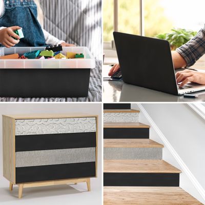 Adhésif décoratif suedine anthracite 1 x 0,45 m VENILIA