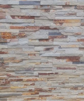 Parement mural intérieur/extérieur pierre naturelle NATIMUR RUSTY 10 x 40 cm paquet de 0.54 m² MODULO