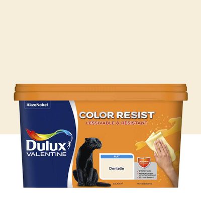 Peinture COLOR RESIST mur et boiserie Dentelle mat 2,5 L - DULUX VALENTINE
