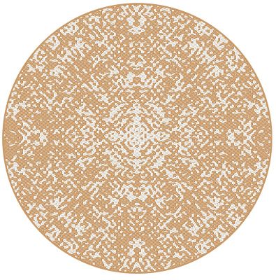 Tapis rond diamètre 150 cm effet or Jaïpur beige JARDILINE