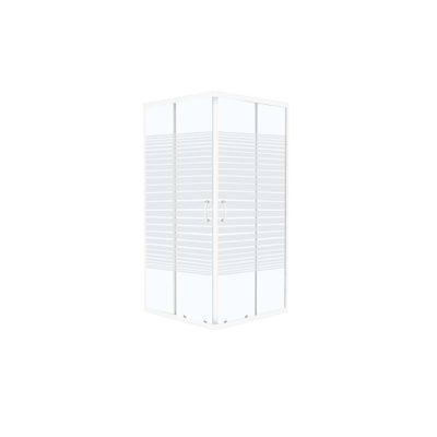 Accès d'angle avec portes de douche coulissantes Cuba sérigraphiée 70 x 70 x 185 cm