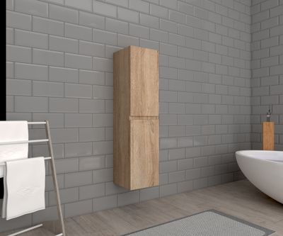 Colonne de salle de bains Volta L30 x H120 x P30 cm bois mélaminé couleur bois