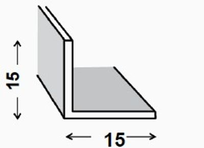 Cornière égale aluminium anodisé argent mat 15 x 15 x 1,1 mm 2,50 m CQFD