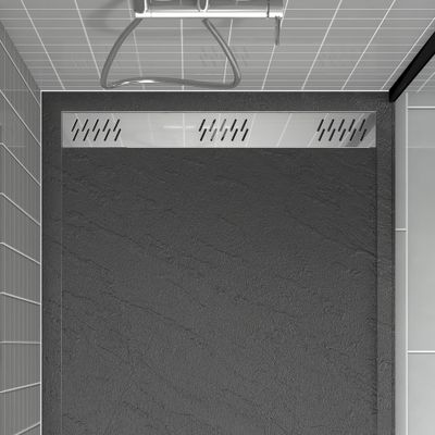Receveur de douche 90x90 cm acrylique anthracite Pedra - AURLANE