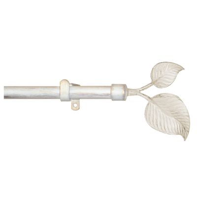 Kit de tringle à rideaux en métal 1.80 m diam 20 mm Finition Blanc patiné doré - MOBOIS